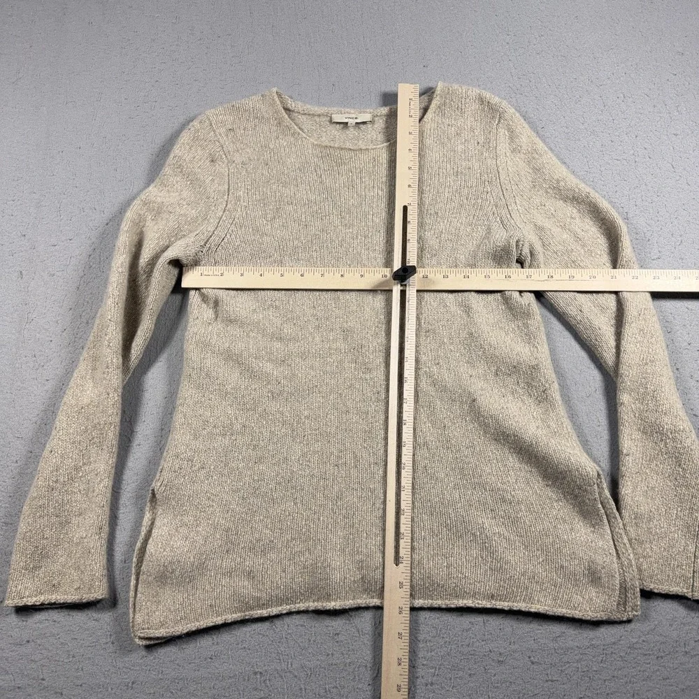 Vince Cashmere Sweater Womens Medium Beige‎ Crewneck Pullover Soft Knit Casual - Picture 4 of 10